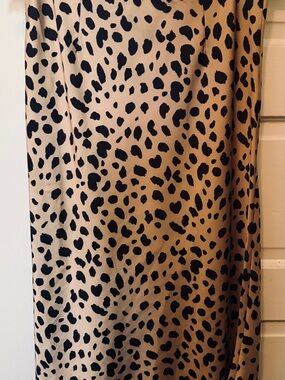 Amazon Beige and Black Leopard Midi Skirt